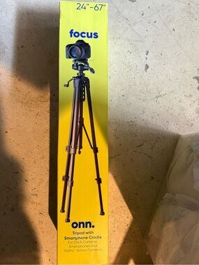 On Running Black Camera Tripod with Smartphone Cradle and Fluid Head